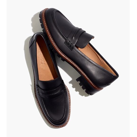 Madewell Shoes - Madewell The Corinne Lugsole Loafer True Black Leather Sz 9.5 NWOB 90s Classic
